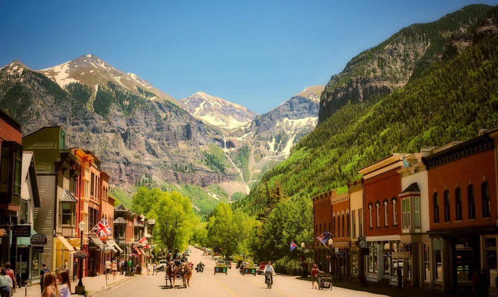 telluride town streets colorado rockies summer