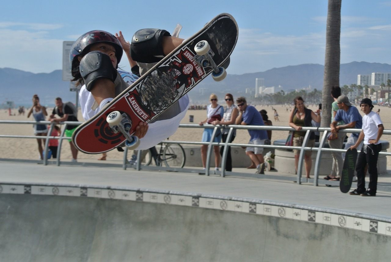 skater in venice beach california 