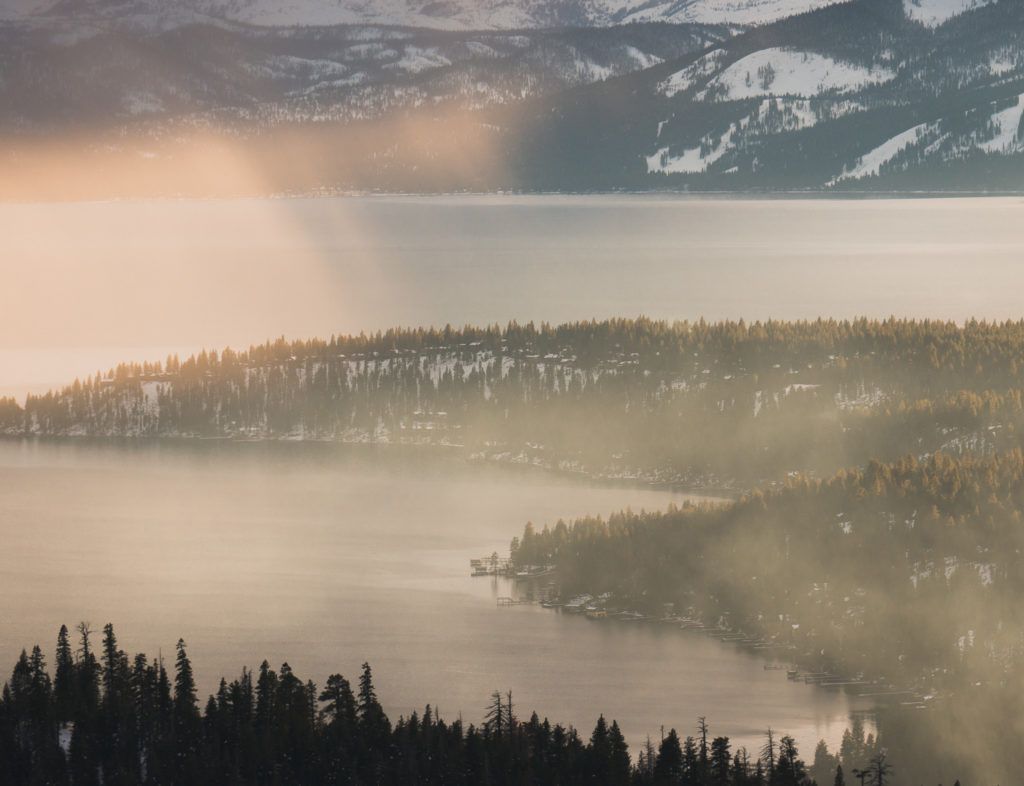 sunset over lake tahoe