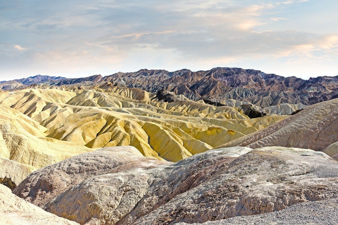 Dunes and mountains seen while road tripping through Death Valley National Park