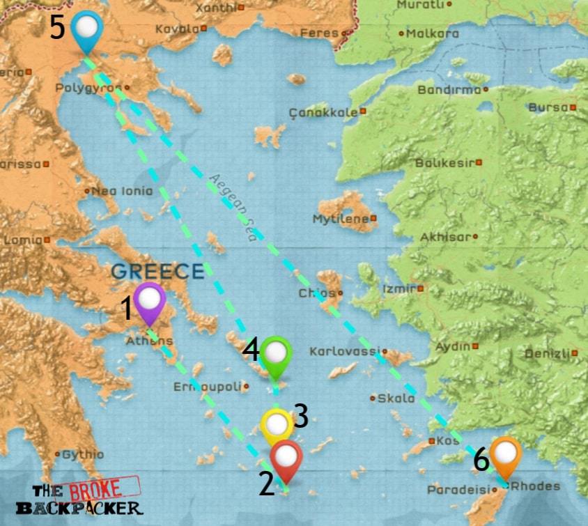 Map of Where to Stay Greece