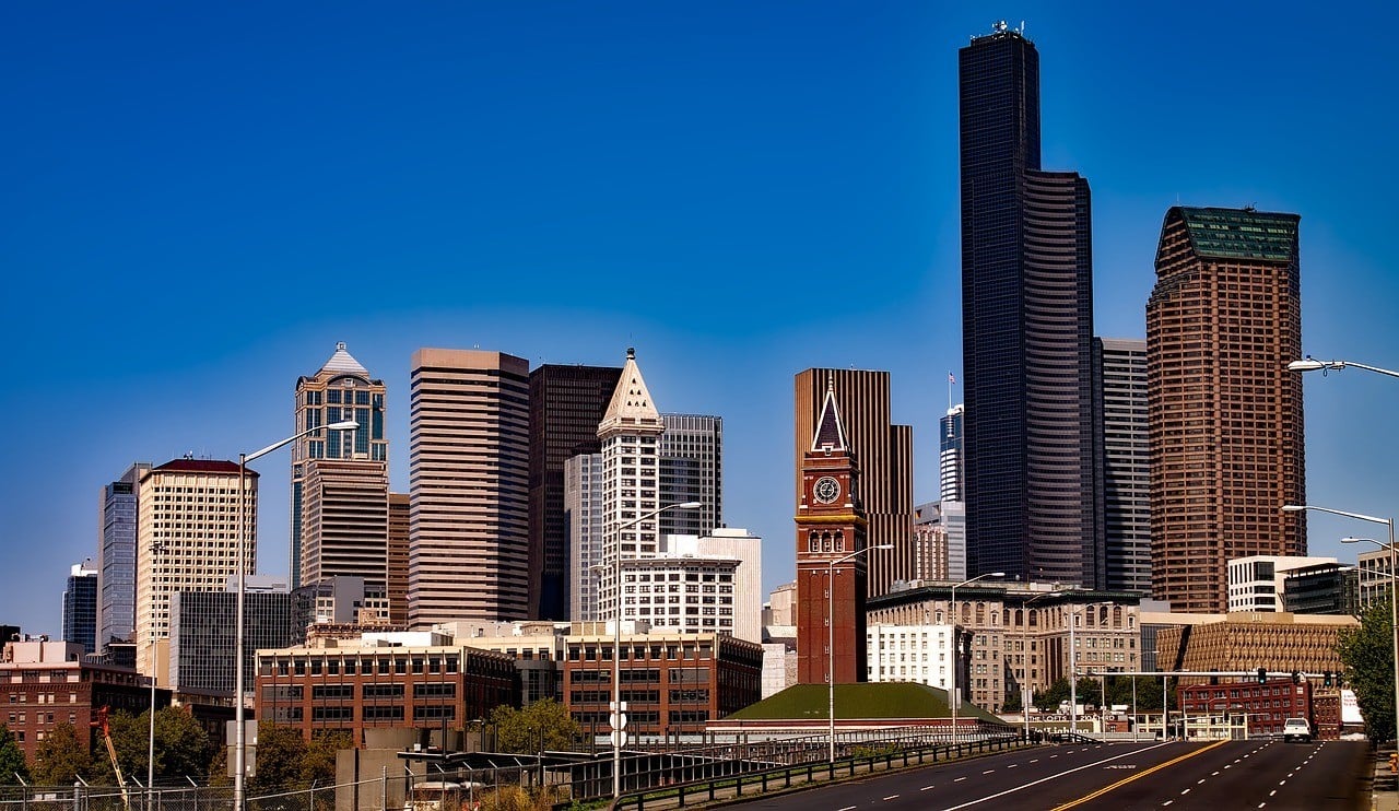 Pioneer Square skyline in Seattle, Washington 