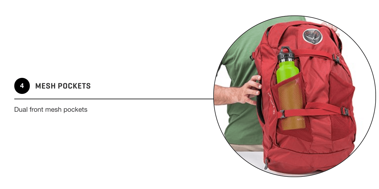 Osprey 40 mesh pockets