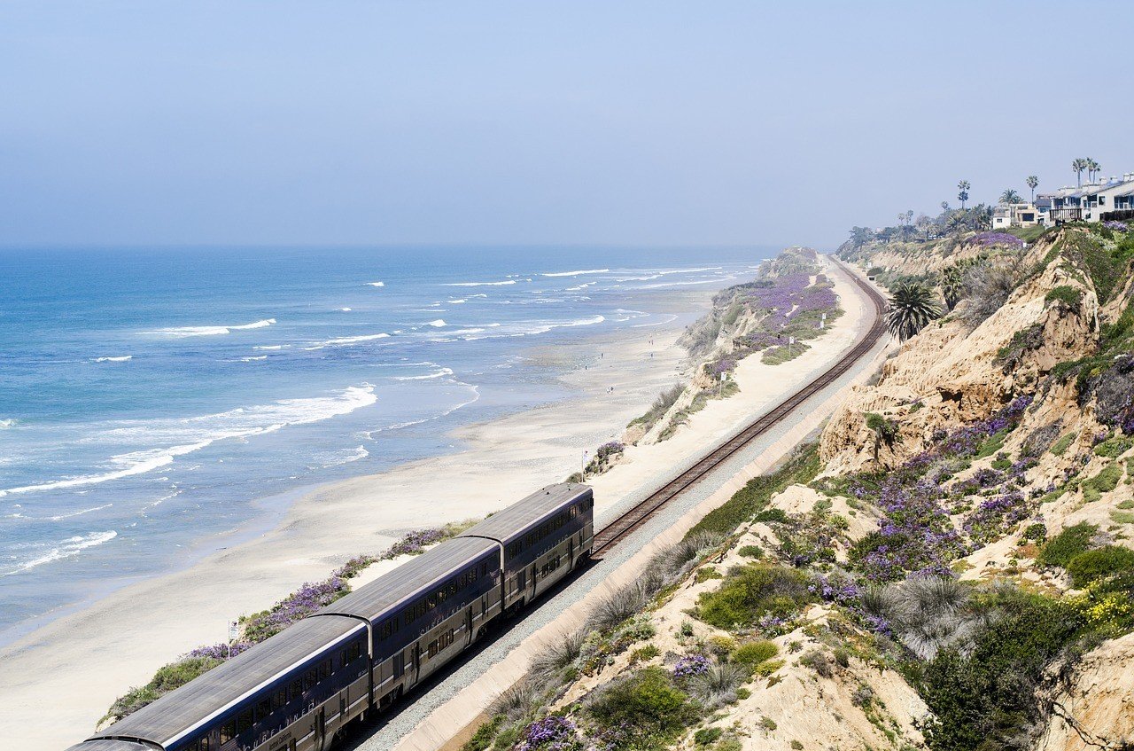 train on california coast united states travel guide