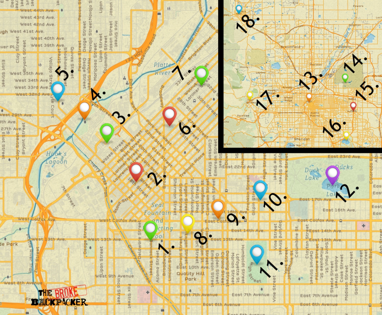 map denver travel guide