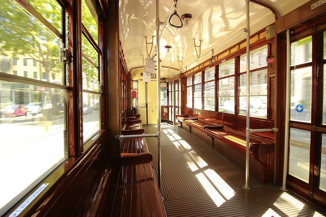 inside of tram milan travel guide