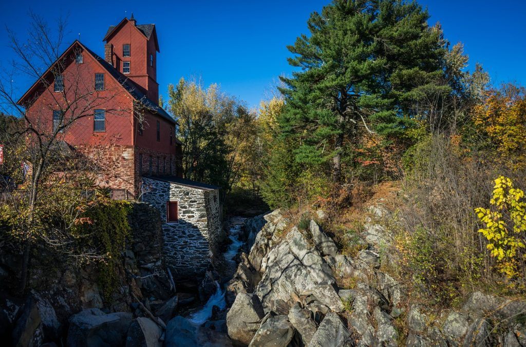 old mill in new england fall road trip