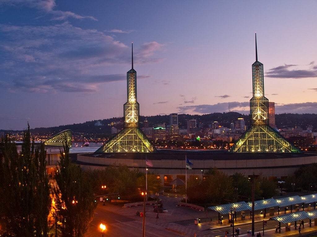 portland convention center night