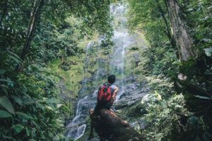 Backpacking Costa Rica (BUDGET Guide for 2021) - Shutterstock Costa Rica Travel Man Alone Waterfalls 300x200