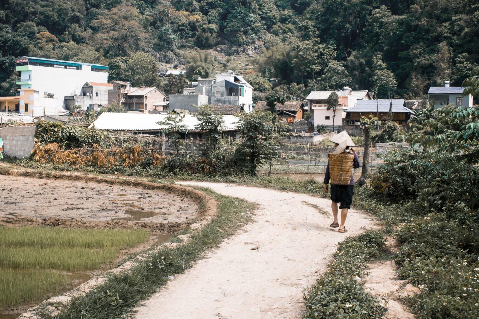 Farmer in a village on the Ha-Giang Loop in Vietnam