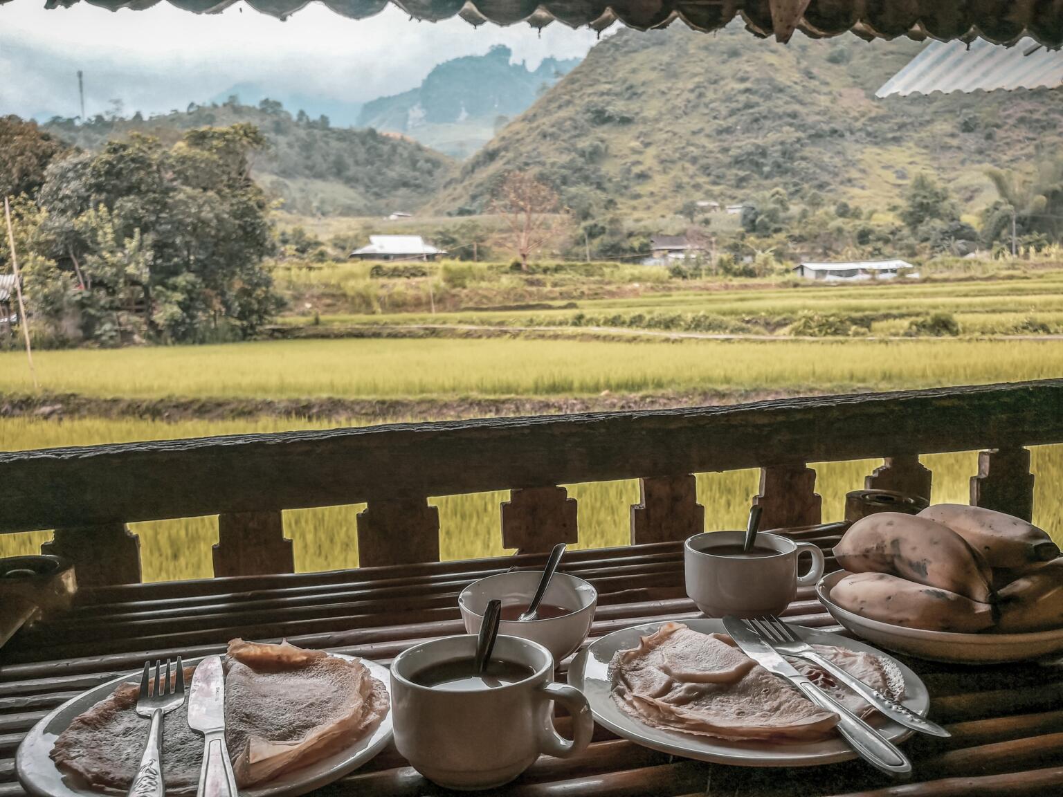 Final breakfast on the Ha-Giang Loop in Vietnam