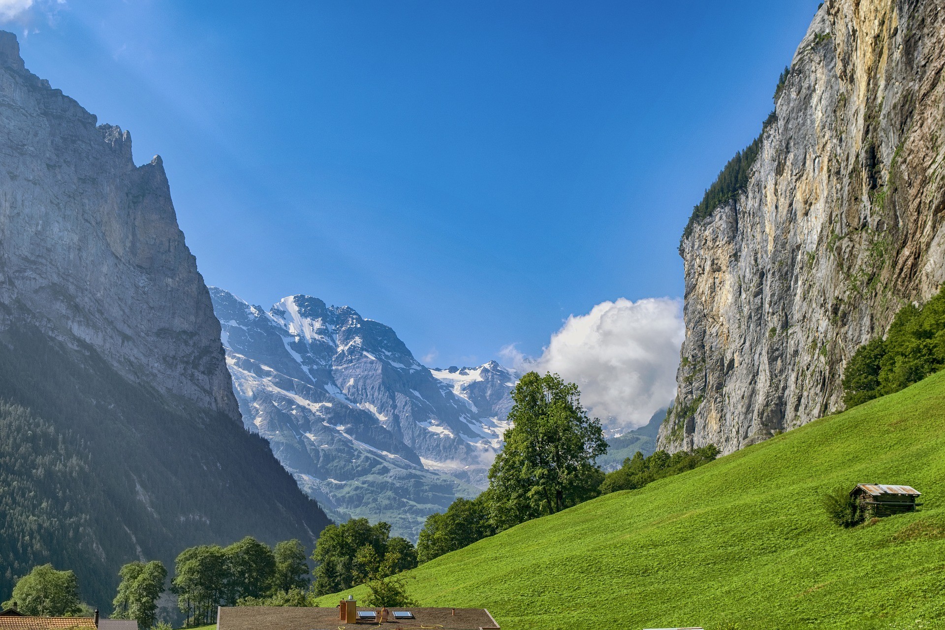 Alpine view of Lauterbrunnen, Interlaken
