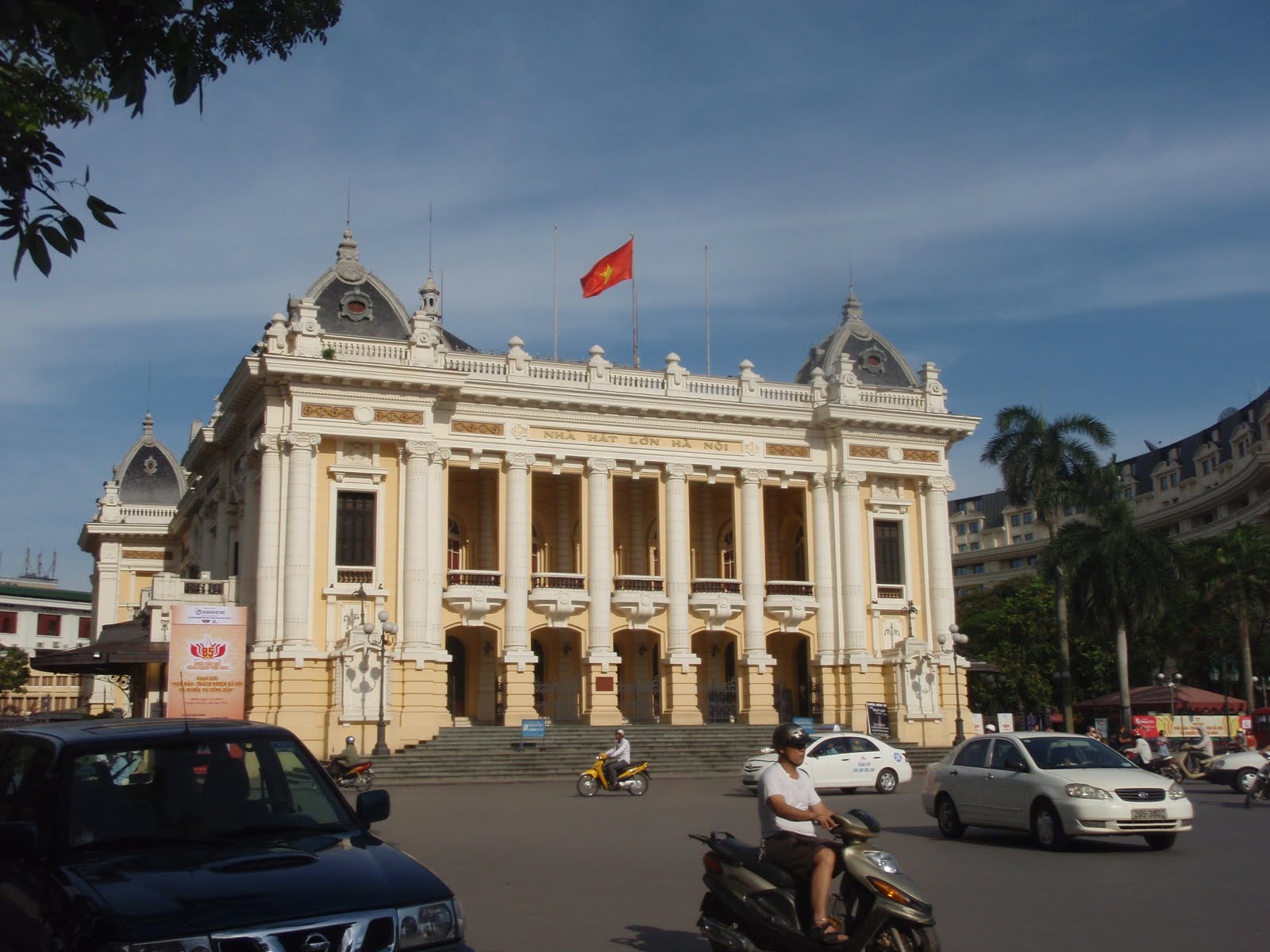 Hanoi opera house with surprisingly little traffic in front