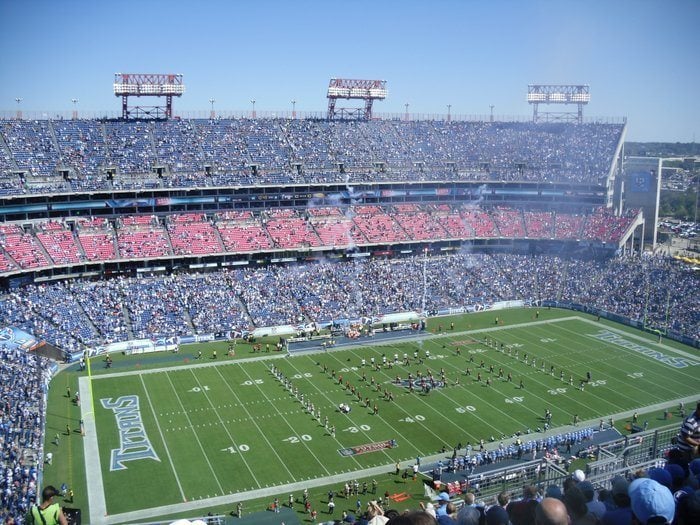 Nashville Titans packed stadium during the afternoon