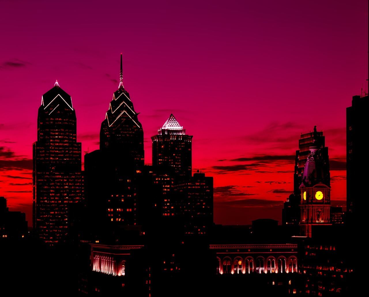 philadelphia pink sunrise