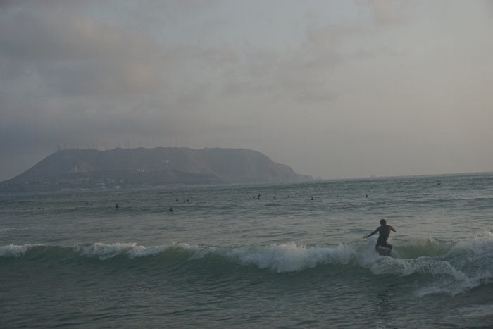 Surfing in Lima