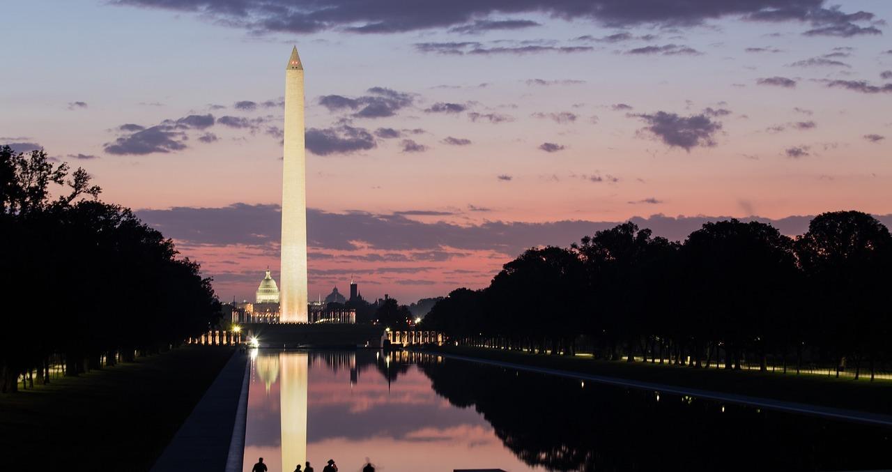 washington monument sunset