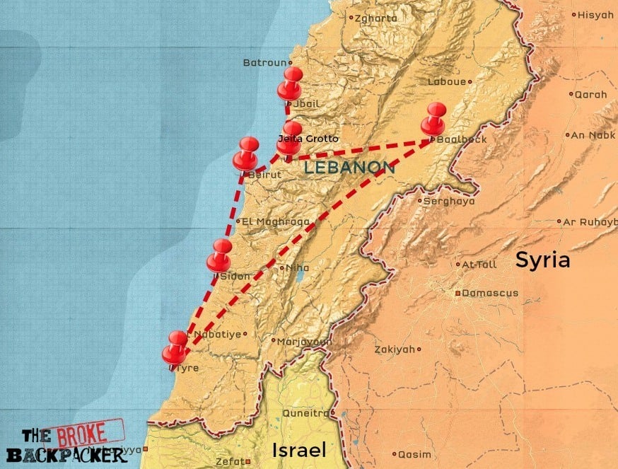 lebanon itinerary lebanon itinerary