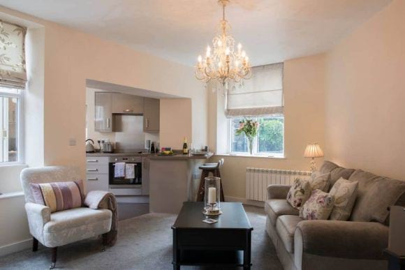 Modern fittings in a rustic cottage Lake District England