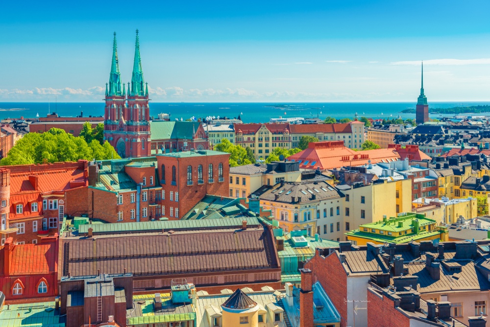 Skyline of the city in Punavuori, Helsinki