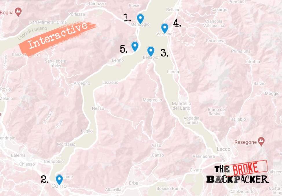 Where to Stay in Lake Como Maps