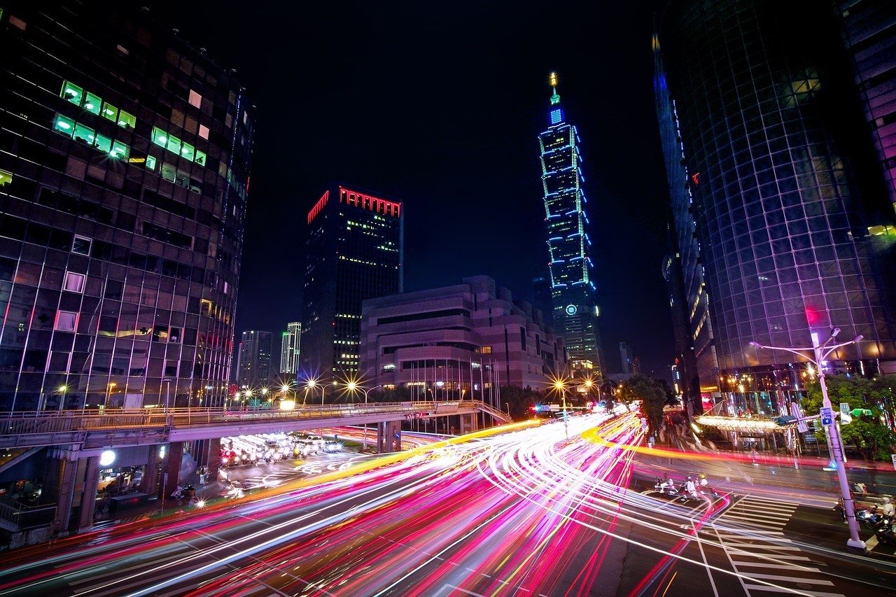 night scene of Xinyi, Taipei