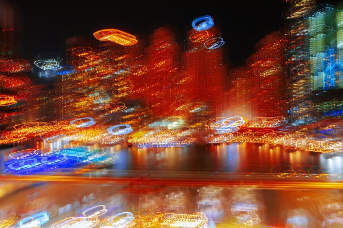 blurry night lights