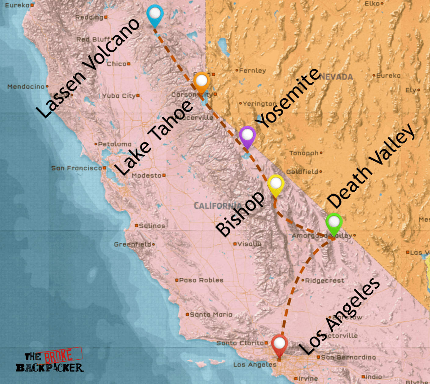 california highway 1 road trip map