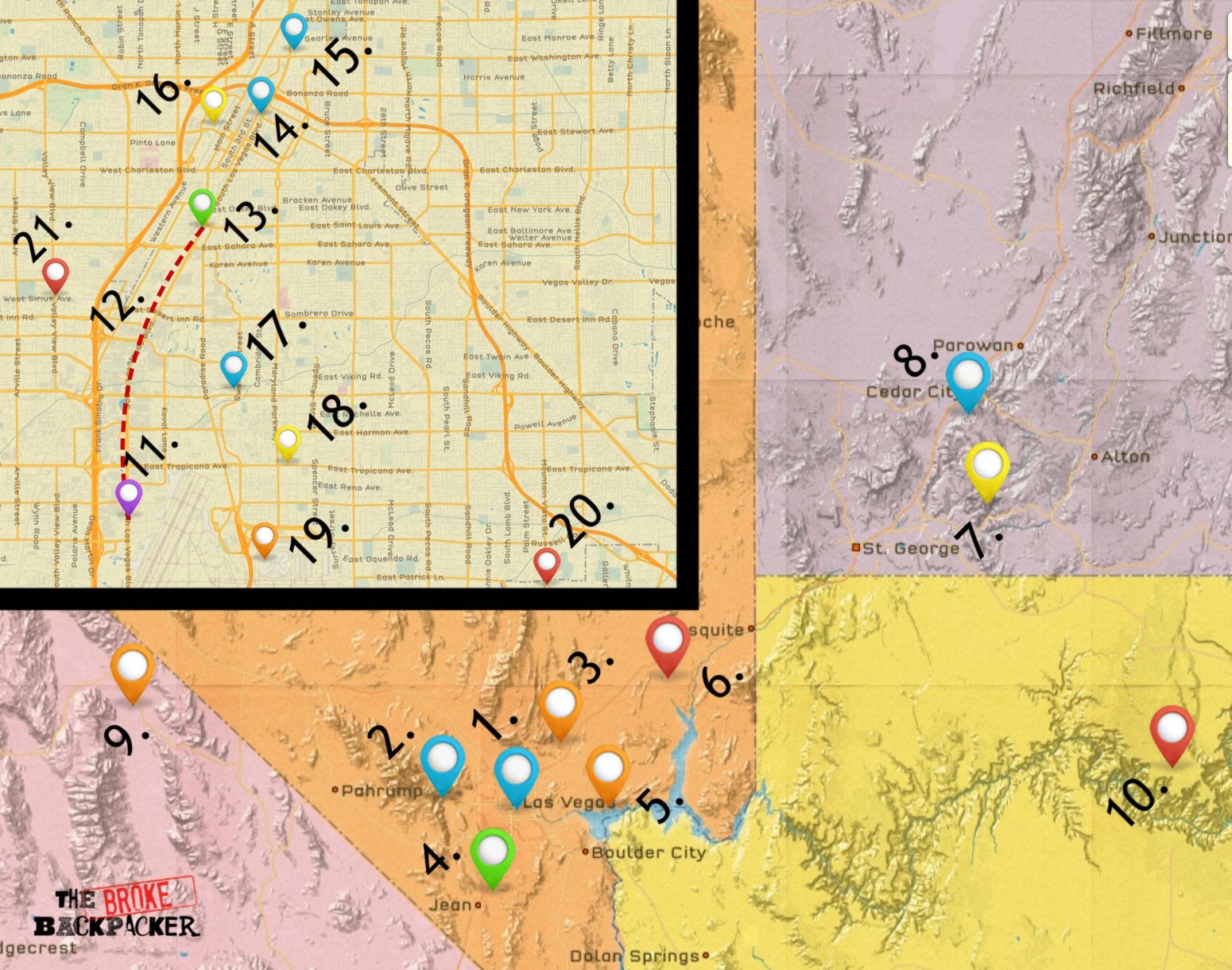map of las vegas attractions
