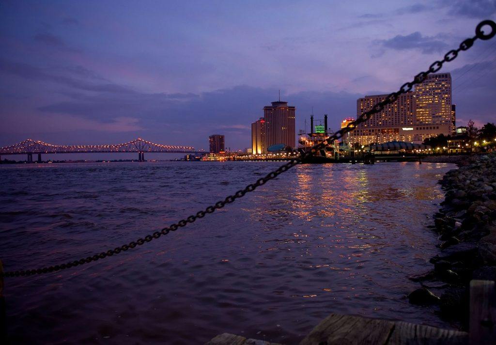 new orleans skyline and coast