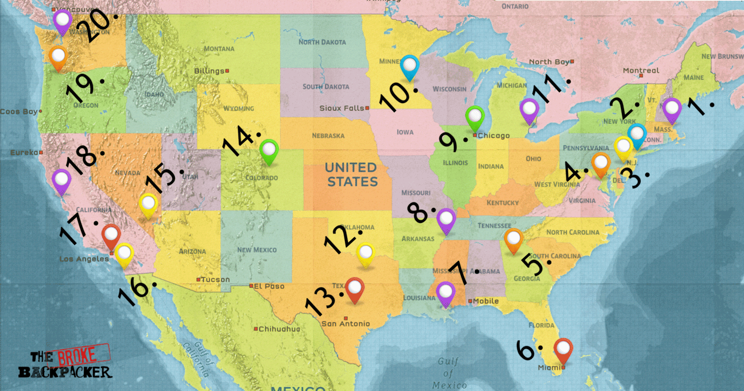 map of usa travel guide