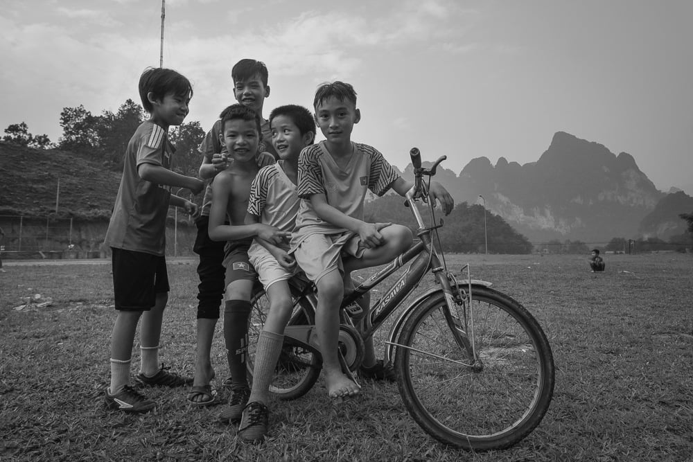 playing with vietnamese children