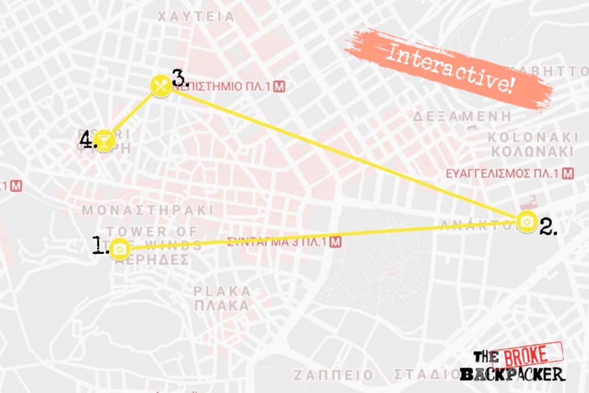 Day 3 Athens Itinerary Map