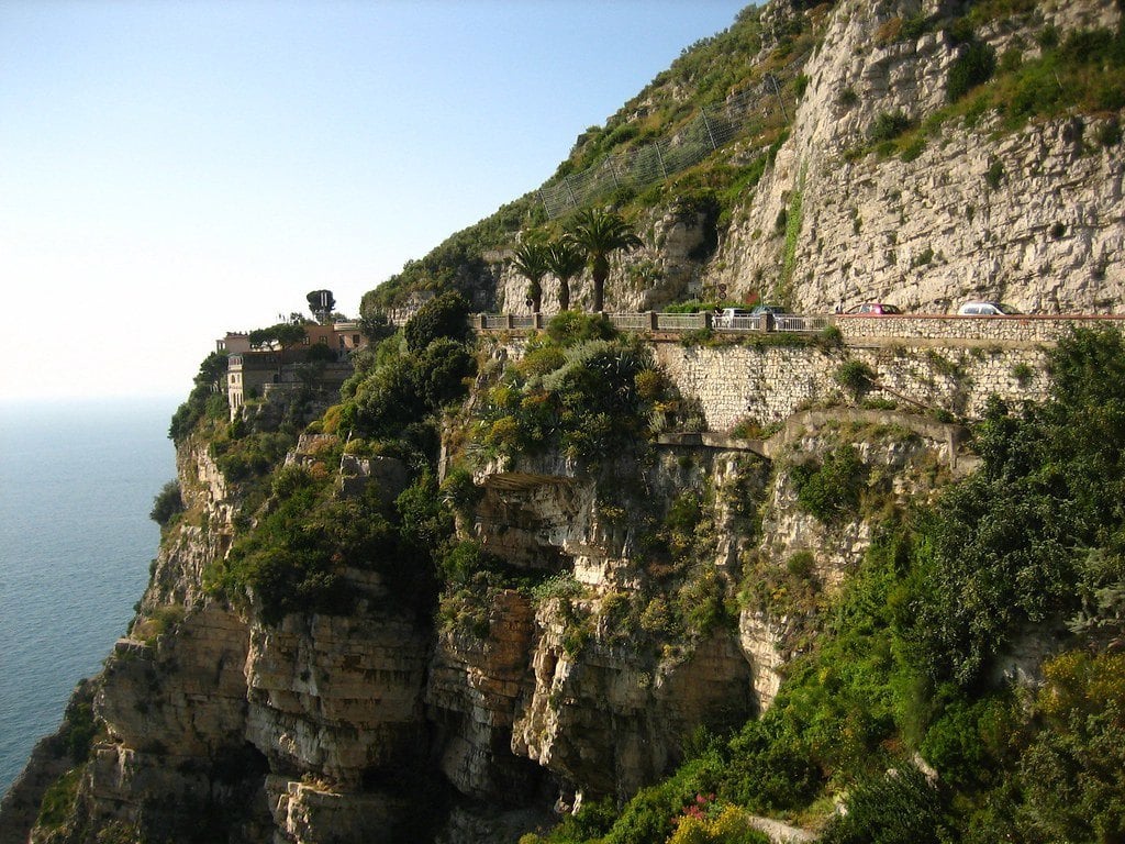 Coastal, cliff roads in Piano di Sorrento, Sorrento