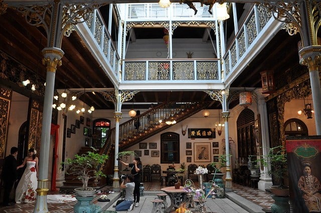 view of the inside of an old museum in Penang