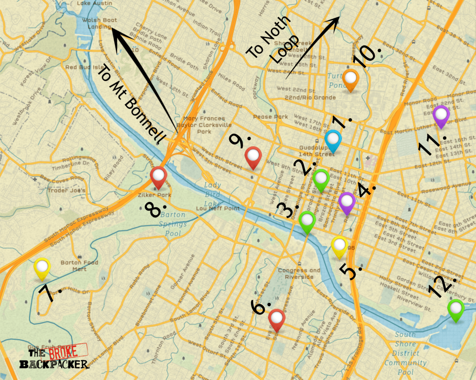 map of austin itinerary