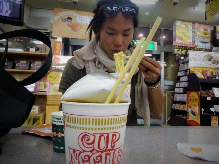 Instant noodles are a super easy camping meal for kids