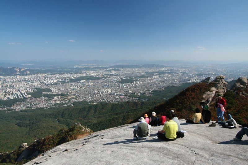 The view from Baegundae in Bukhansan National Park