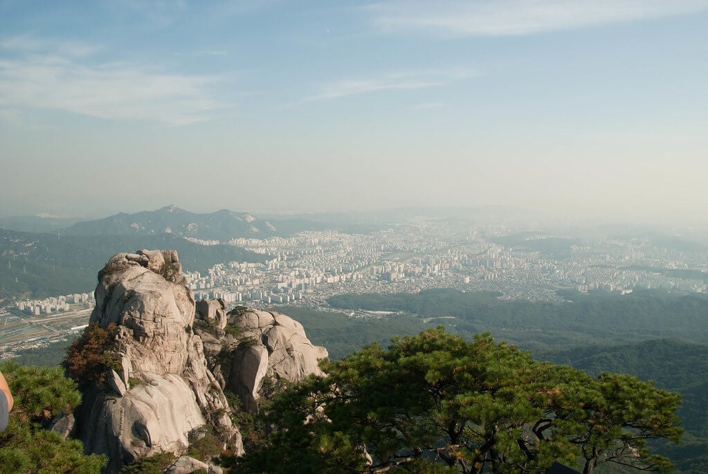 Bukhansan National Park looking out over Seoul