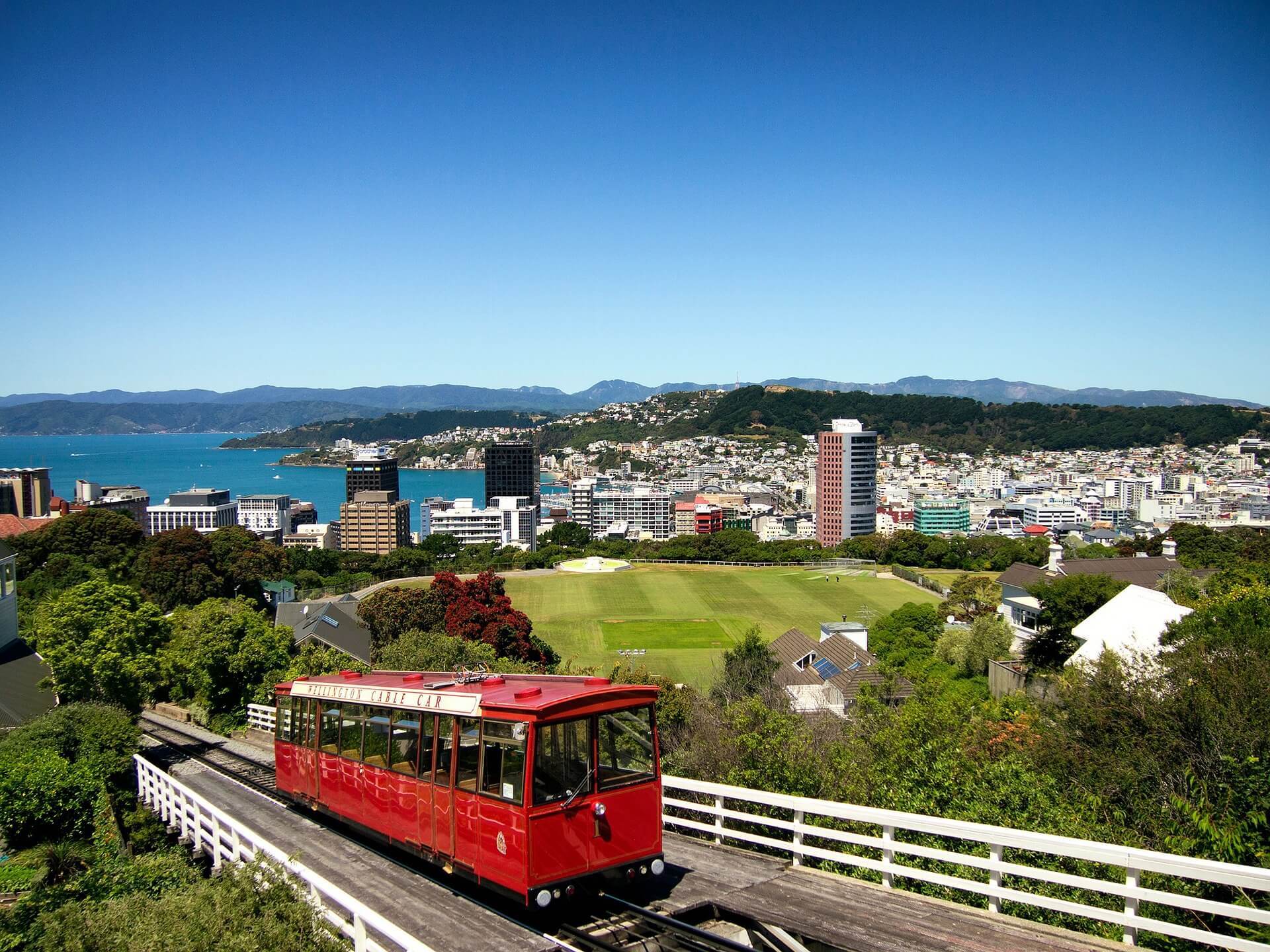 The Wellington cable car over Kelburn