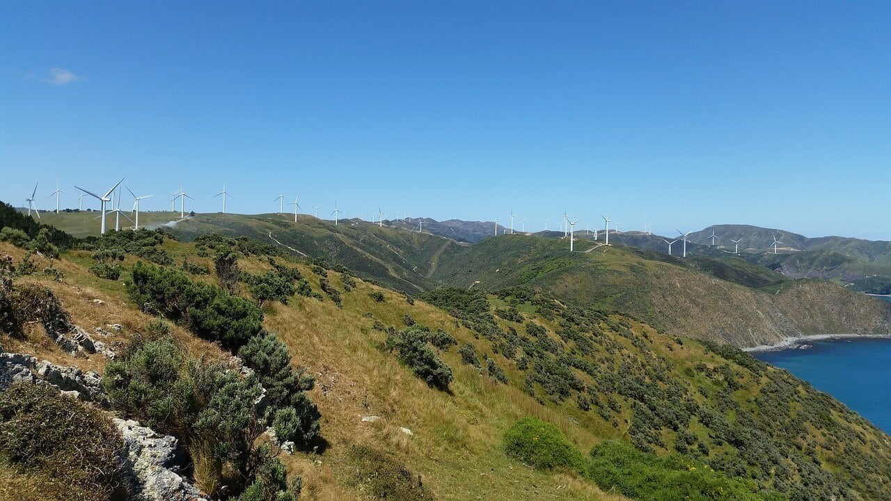 One of the windfarms outside the city