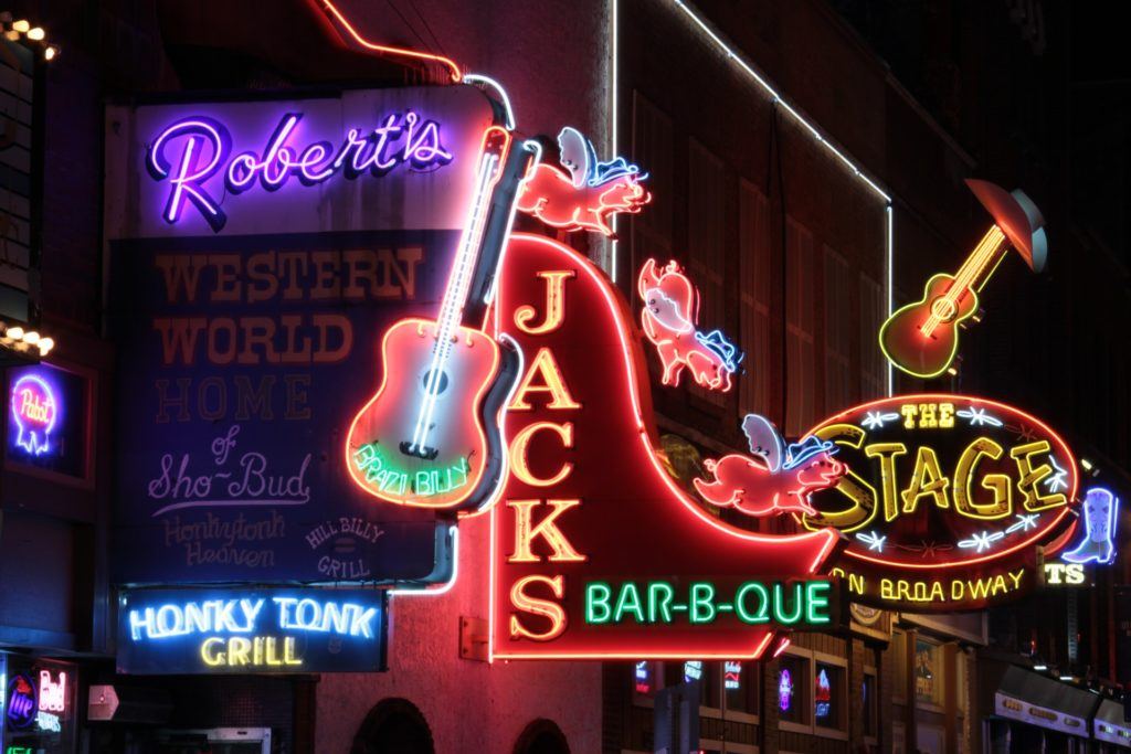 Broadway neon lights nashville travel guide