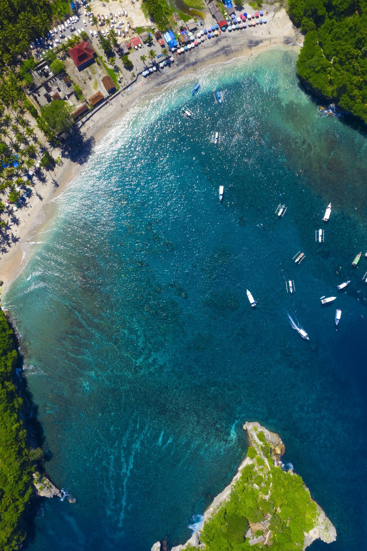 nusa penida crystal bay drone footage 