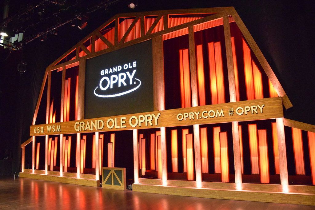 The Grand Ole Opry lit up at night in nashville