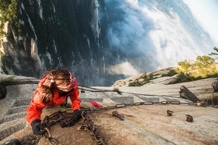 Mount Huashan is the top trips in China's adventure tourism