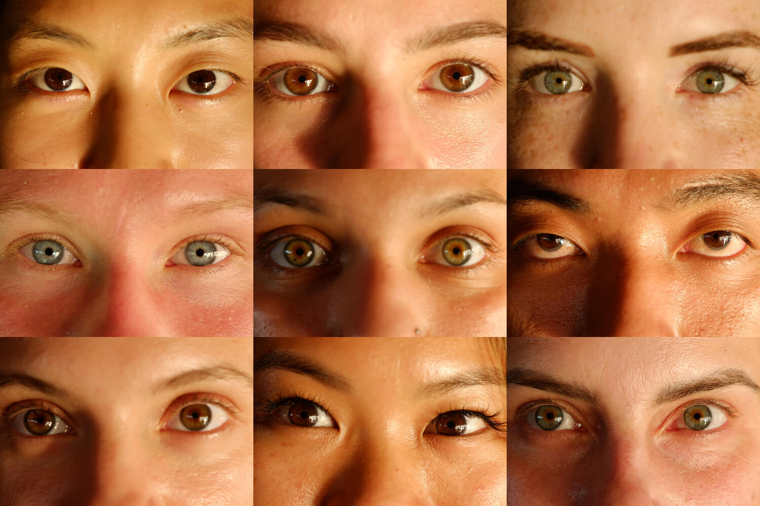 eyes collage of yoga students in bali