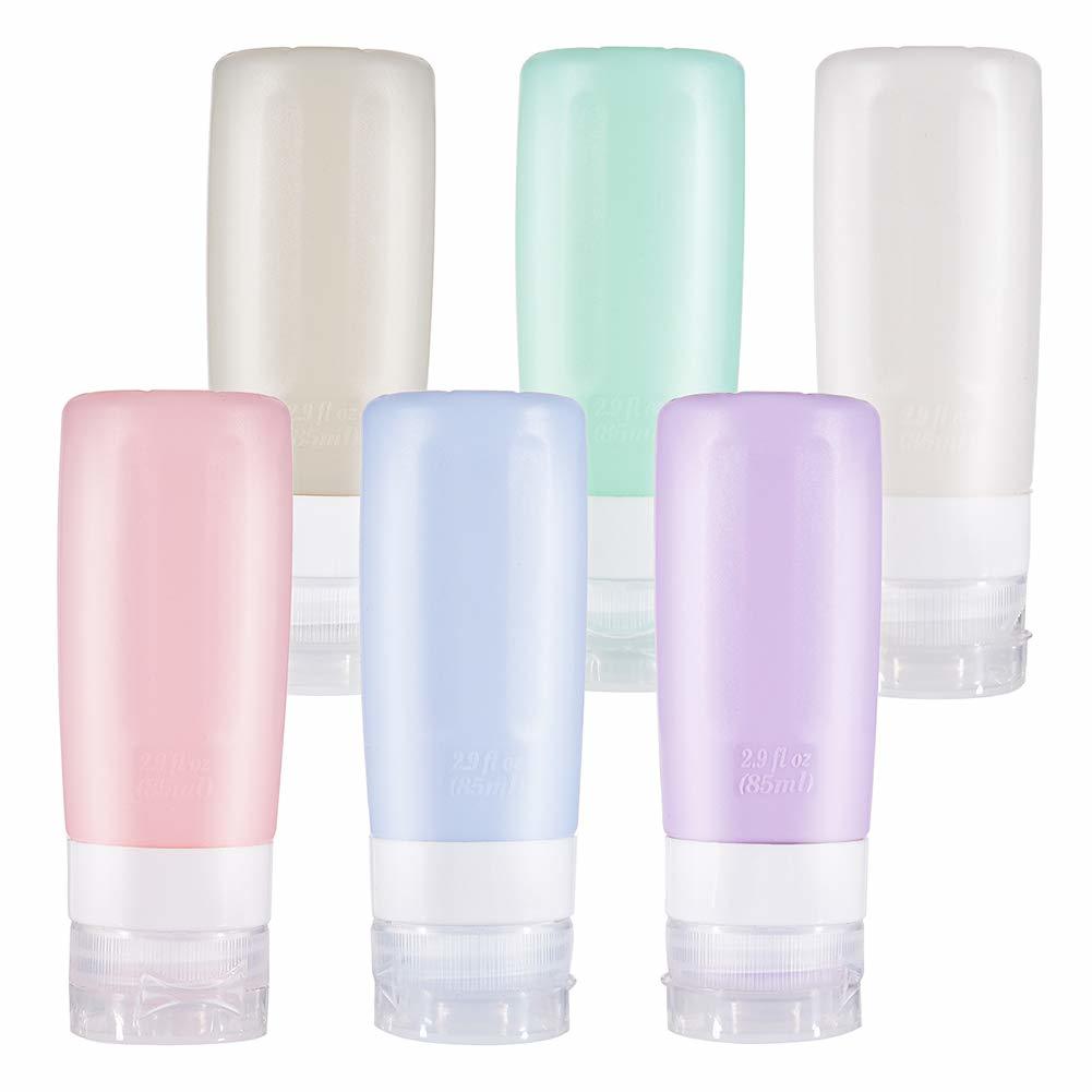 Silicone travel-size bottles for toiletries