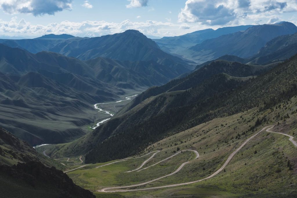 winding mountain roads in kyrgyzstan