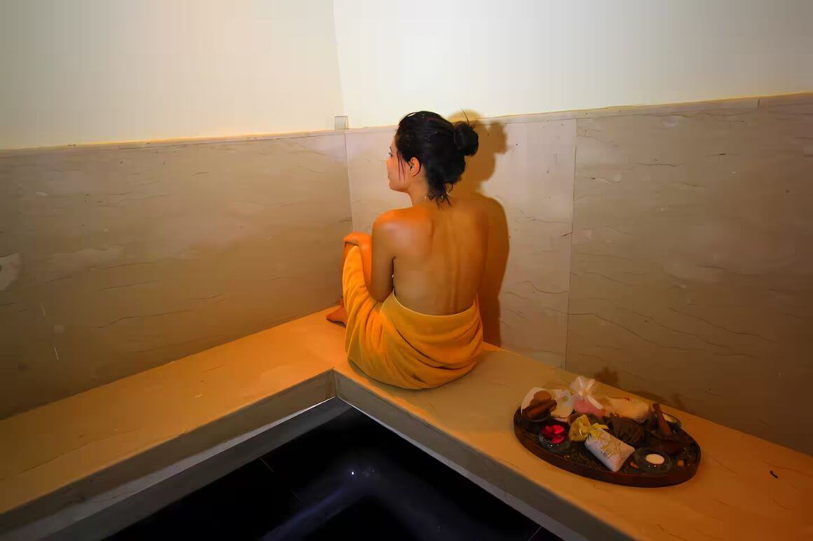 Moroccan hammam with atlas herb