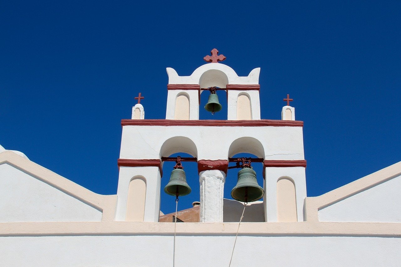 Santorini Three Bells of Fira